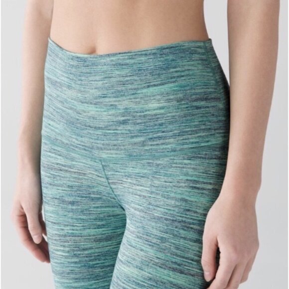 NWT Lululemon Wunder Under Space Dye Stripe Alberta Blue Luon Leggings Tight - Picture 7 of 8